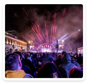 Crowd enjoying the show at the Dublin New Year’s Eve