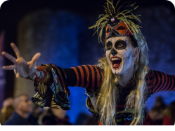 Performers at the Púca Halloween Festival