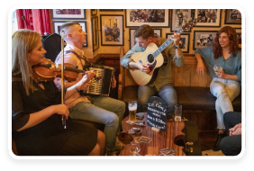 A group of Irish musicians in Doolin