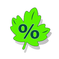 Autumn leave Discount icon.